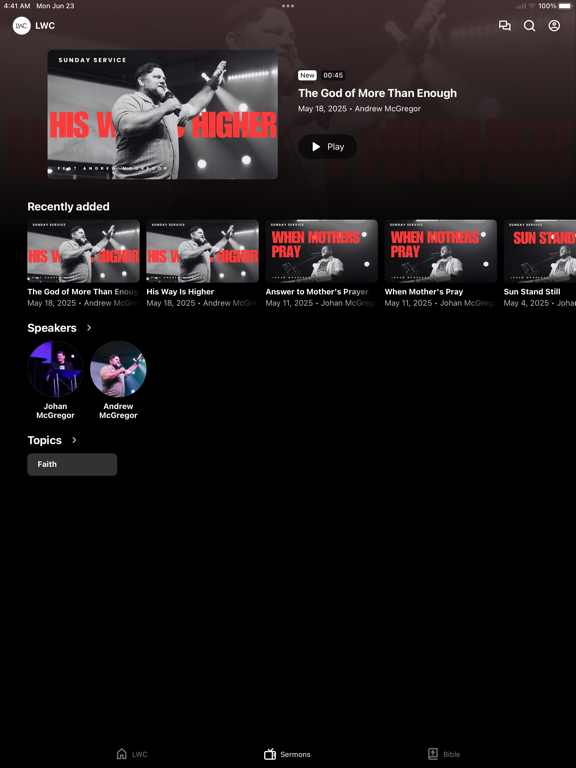 Love's Way Church iPad screenshot 2 - Education app