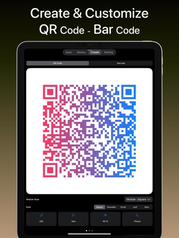 QR Code Maker & Scanner Pro iPad screenshot