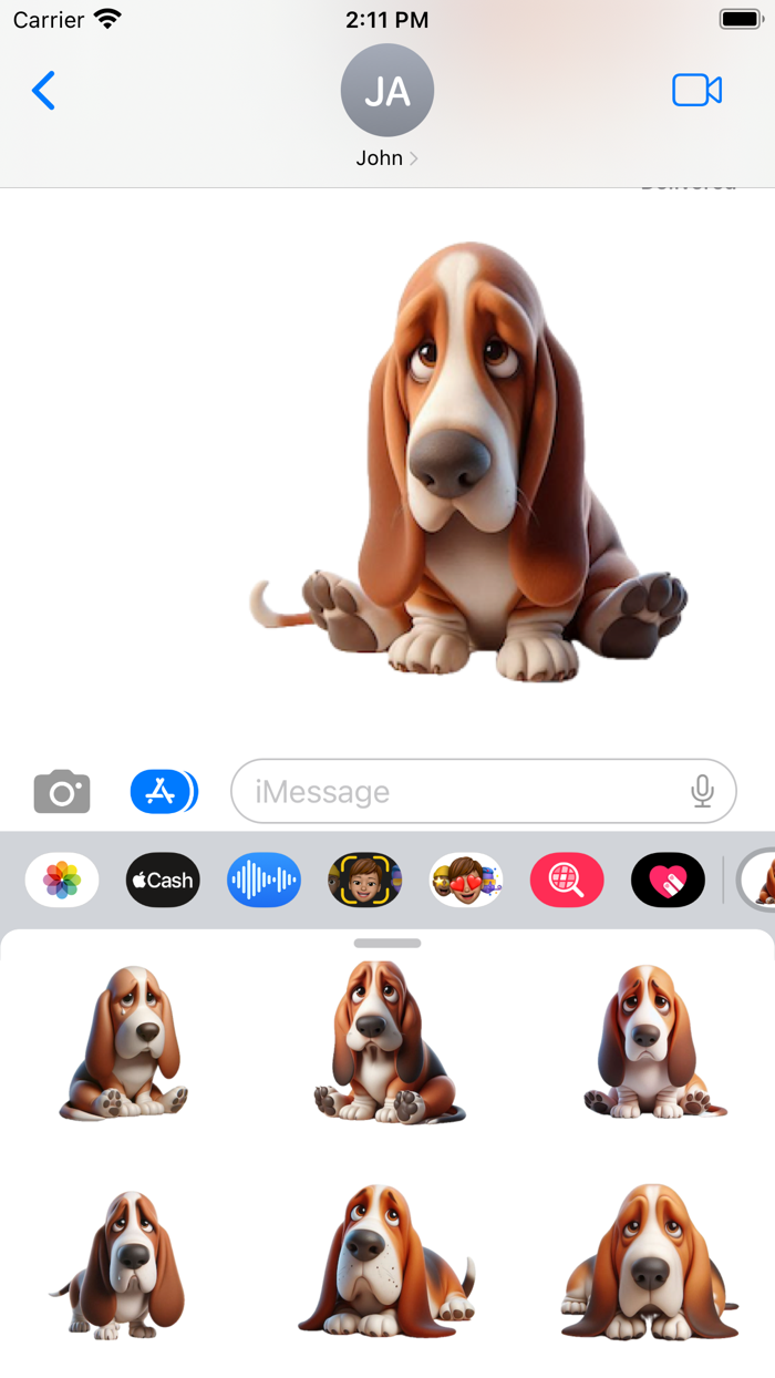 Sad Basset Hound Stickers