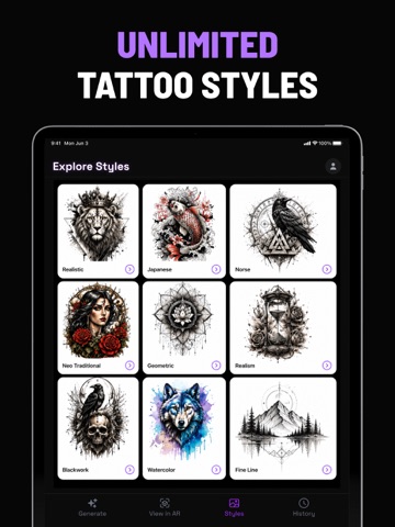 Tattoo AI Design Generator・INK iPad screenshot