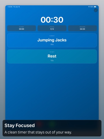 Pulse Workout Intervals iPad screenshot