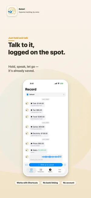 Kotori: One-Line Expenses screenshot 3