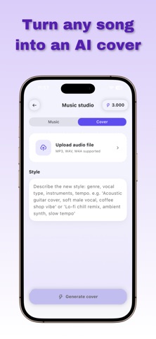 Clonic: Voice Clone & AI Cover iPhone screenshot