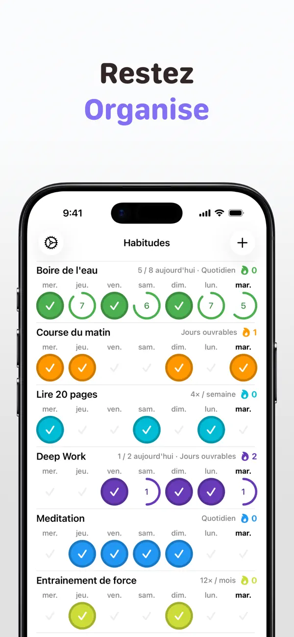 Screenshot #1 pour Habitudes: Suivi quotidien