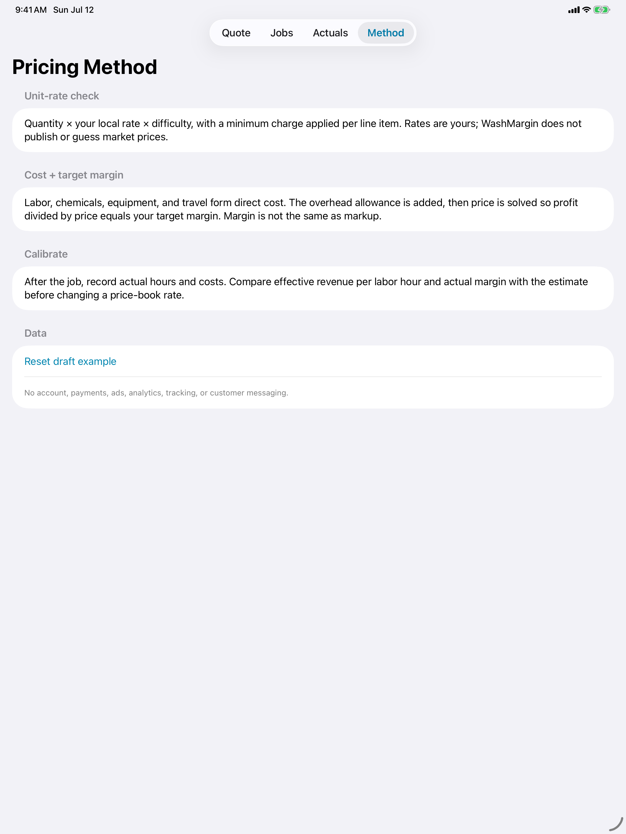 WashMargin iPad screenshot 2 of 2