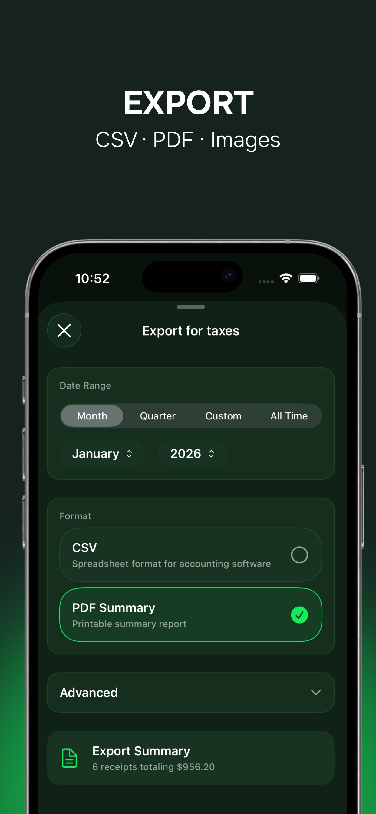 Receipt Scanner – Tax Export screenshot 3