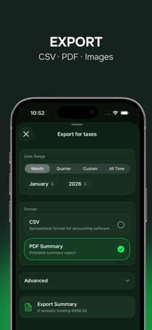 Receipt Scanner – Tax Export screenshot