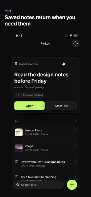PinLog Text Notes screenshot 1