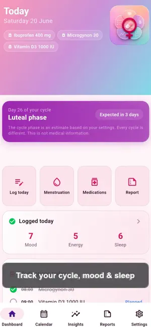 FemLogger Cycle Tracker screenshot 1