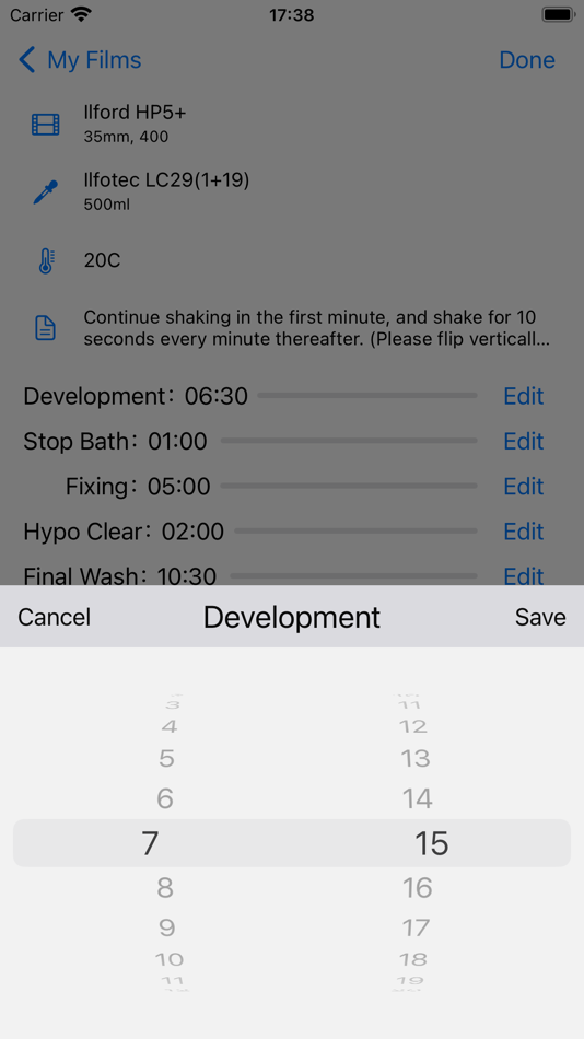 #4. film Dev Timer (iOS) 由: 家啟 褚
