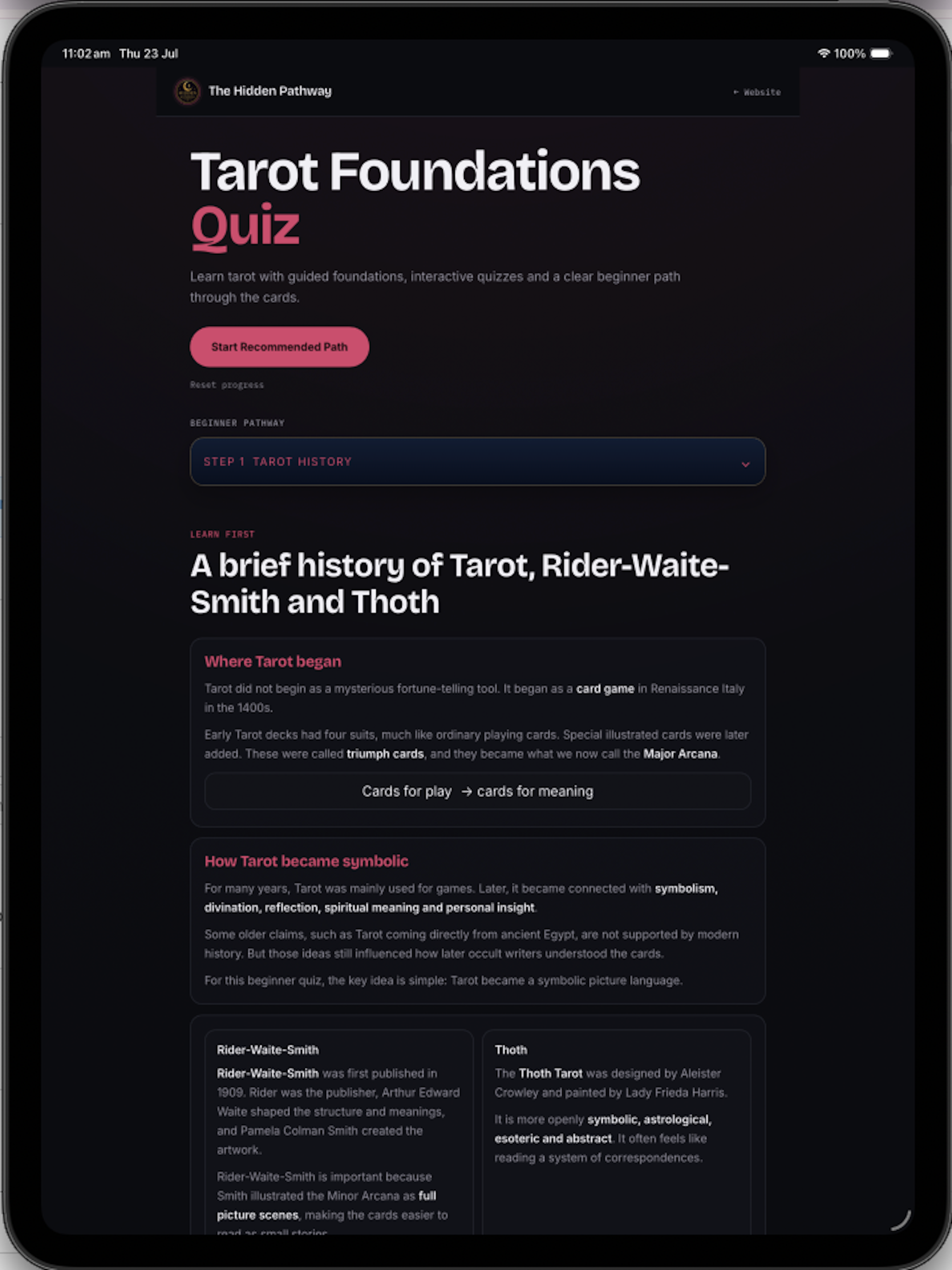 Tarot Foundations screenshot 7