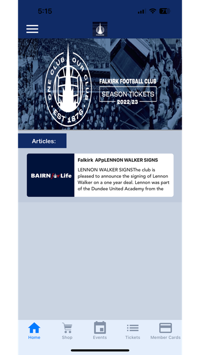 Falkirk Football Club Screenshot