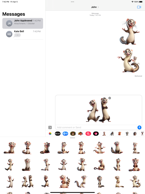 Screenshot #6 pour Funny Ferret Stickers
