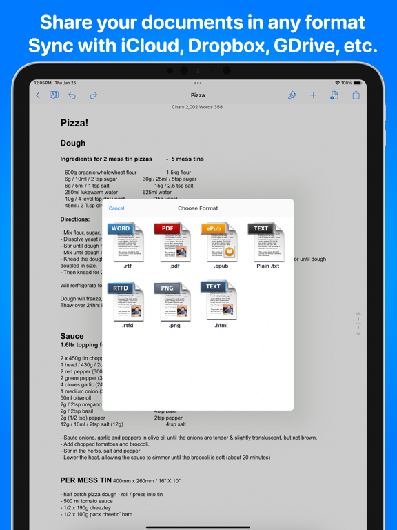 TextEdit - Text Editor iPad screenshot