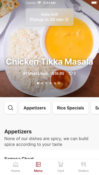 India Grill app screenshot 2