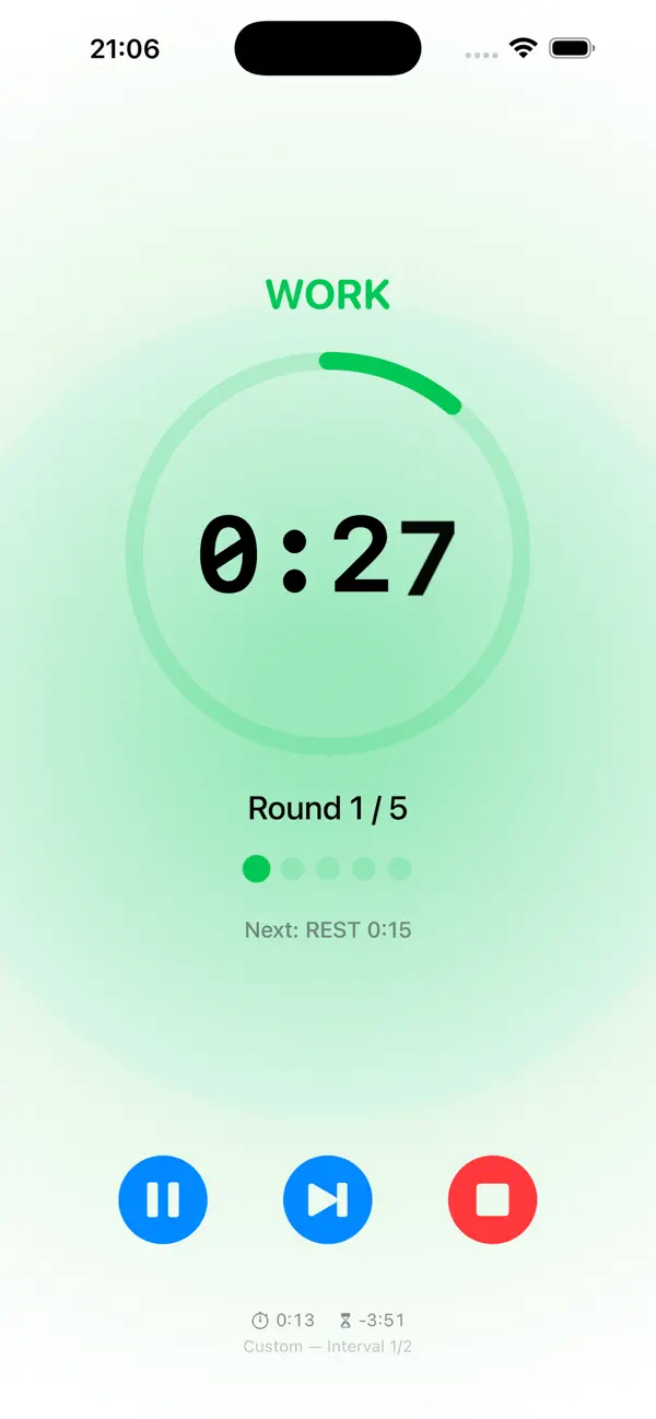 Screenshot #1 pour RoundTimer: Interval Timer