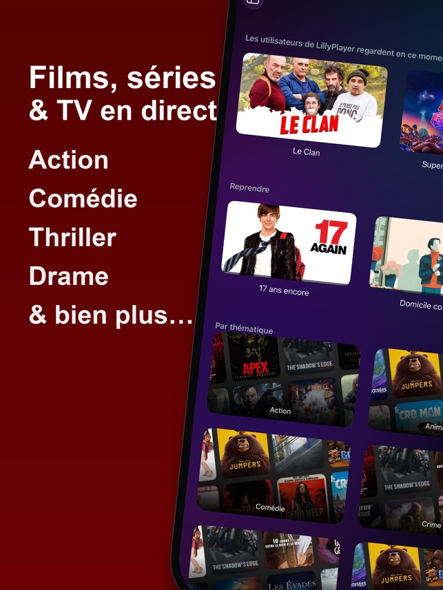 LillyPlayer - Films, séries et TV en direct