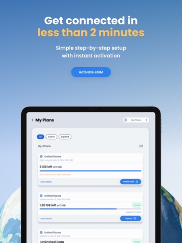 eSIM + Internet Plans : GigSky iPad screenshot 4