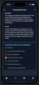 Learner Credential Wallet screenshot