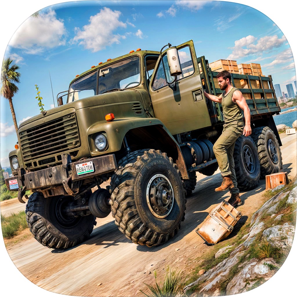 Apple App Store cover for Army Truck Driver Cargo Game