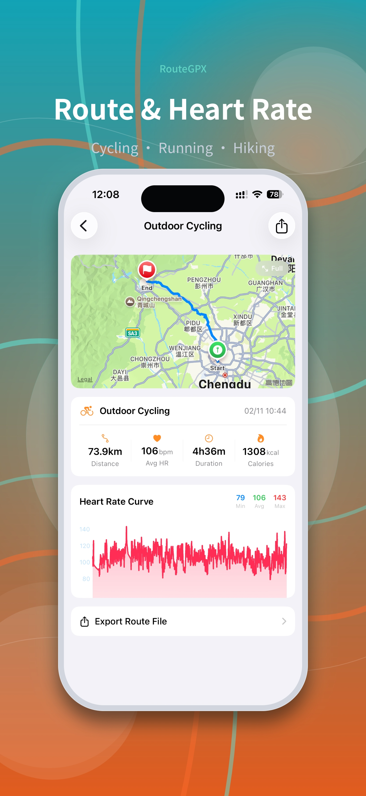 RouteGPX screenshot 2