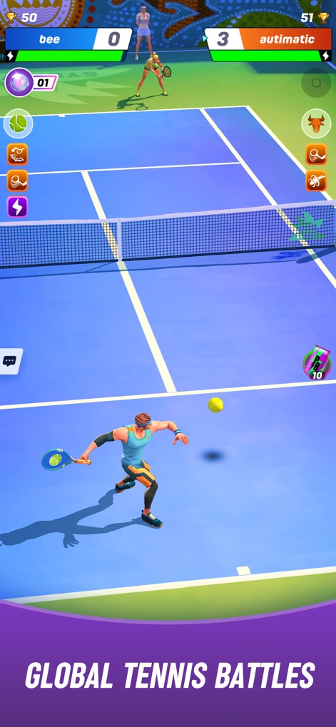 Tennis Clash：Sports Stars Game - Experience dynamic matches with detailed player models and responsive controls, simulating global tennis battles.