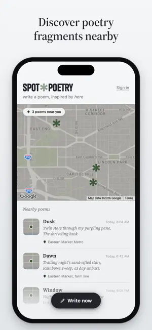 Spot Poetry - Drop a Poem screenshot 1