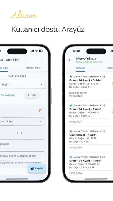 Altınım: Altın ve Takı Takibi Screenshot
