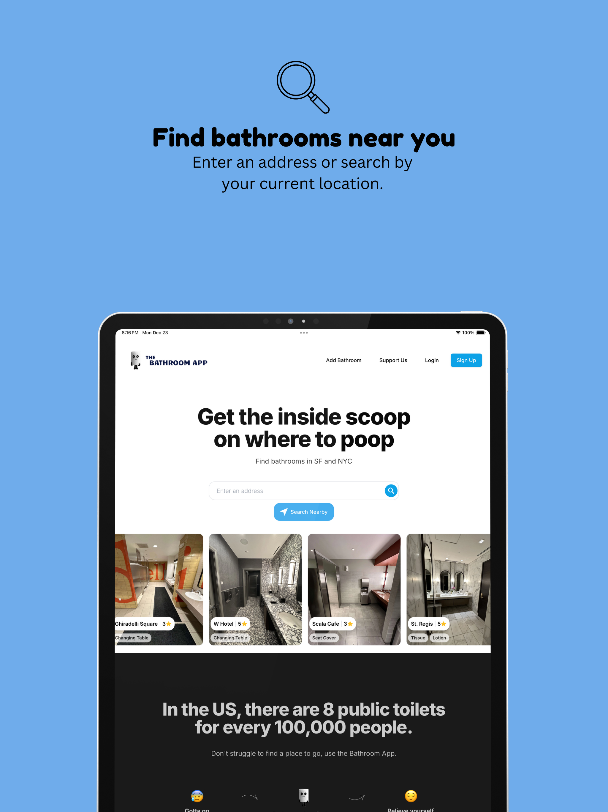 Bathroom App - Toilet Finder