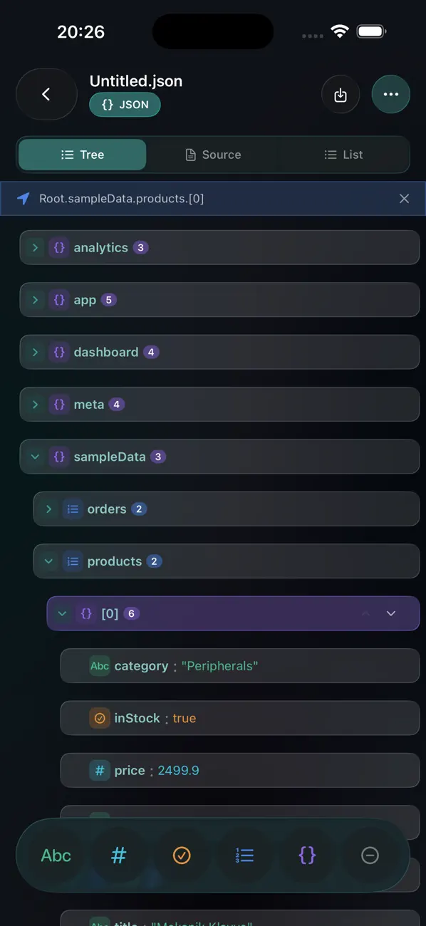 #2. Smart JSON & XML Editor (iOS) De: Ahmet Yilmaz