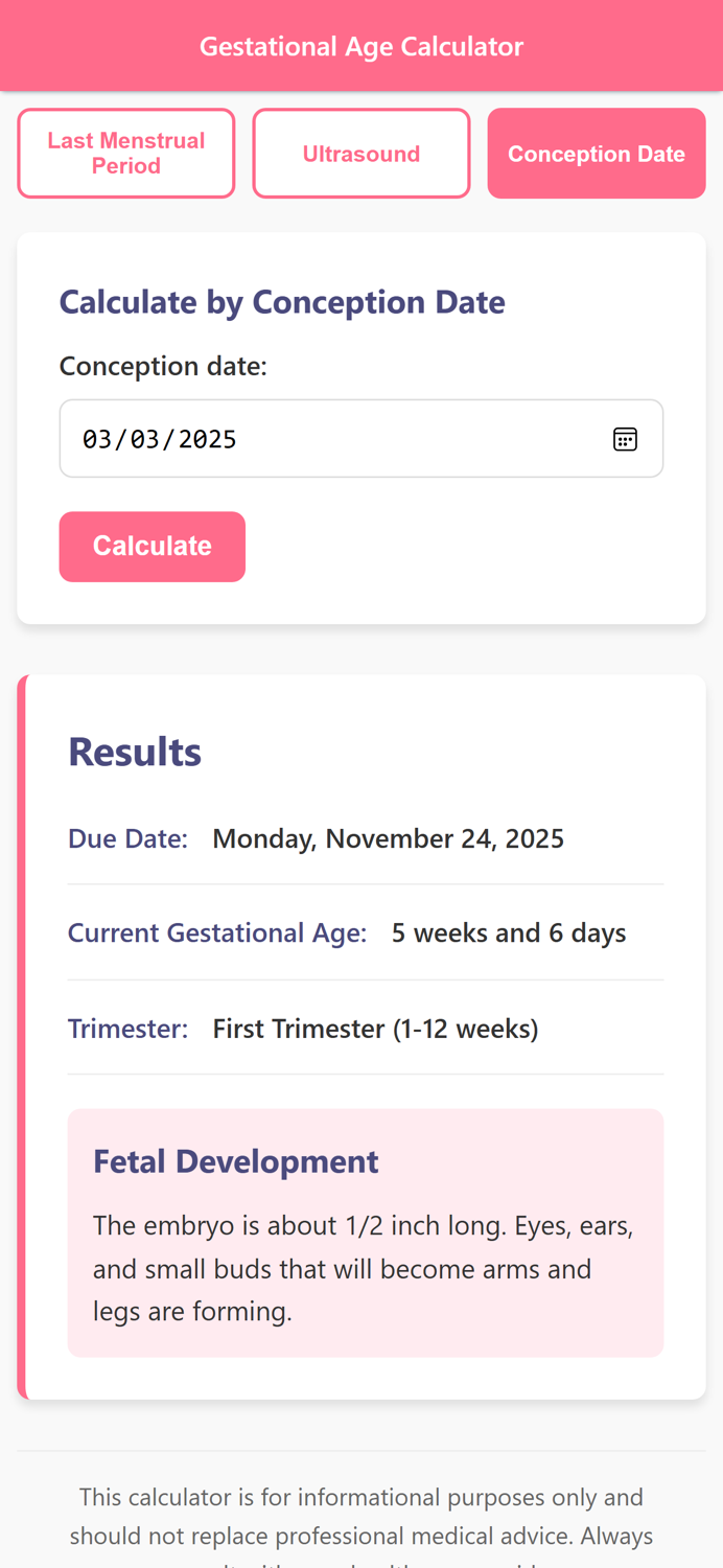 Gestational Age Calculator App