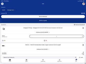 OneSource Distributors - Spark iPad screenshot