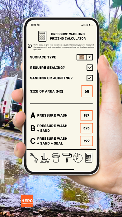 Screenshot #1 pour Pressure Washing Calculator