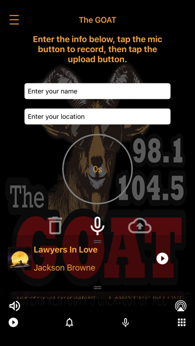 98.1 and 104.5 The GOAT iPhone screenshot 4 - Entertainment app