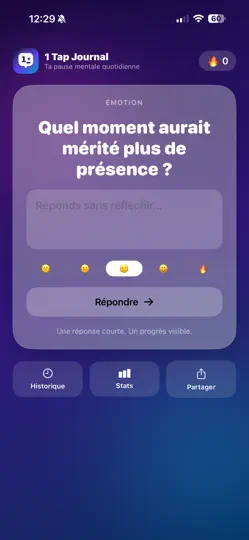 Capture d'écran de 1 Tap Journal – 10s Par Jour sur iPhone 1