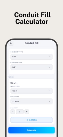 SparkAi Electrician Calculator iPhone screenshot