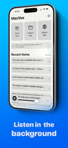 ReadMe: Text to speech iPhone screenshot