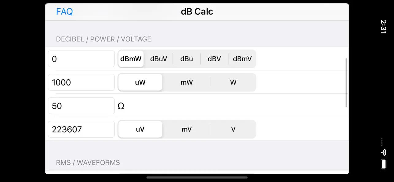 #2. dB Calc (iOS) Ved: Black Cat Systems