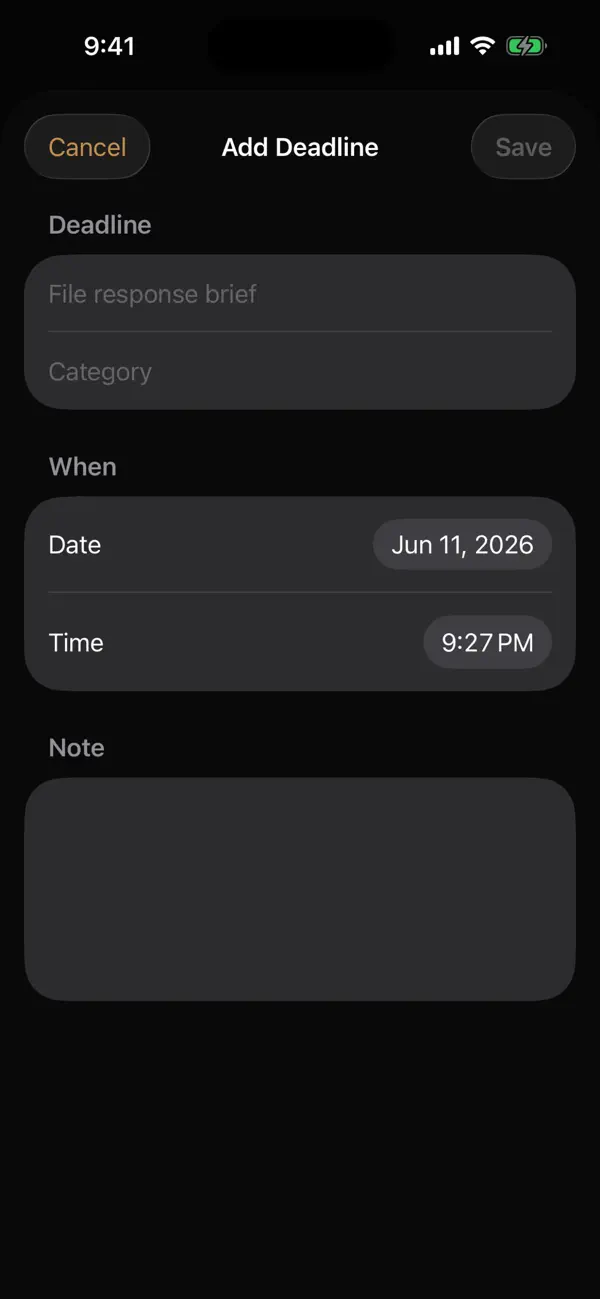 Screenshot #2 pour Deadline Countdown: Stay Sharp