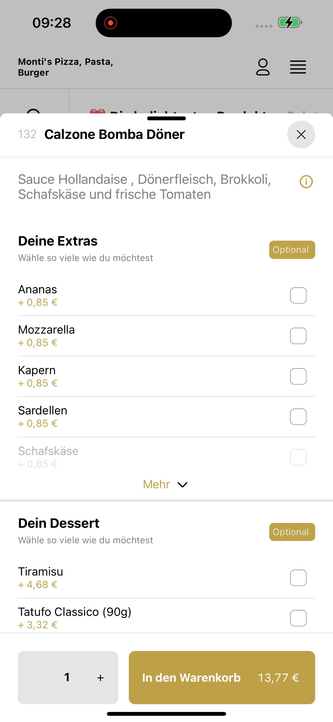 Monti's Pizza,Pasta, Burger DE screenshot 4
