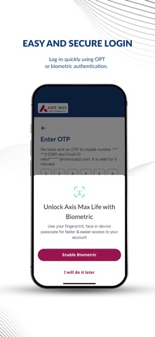 Axis Max Life Insurance iPhone screenshot 2