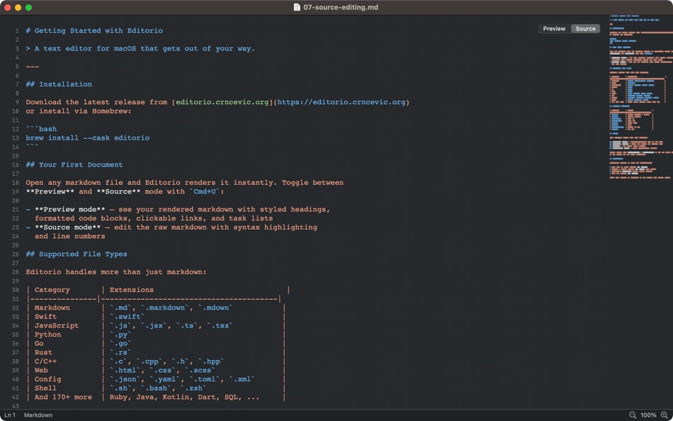 #5. Editorio (macOS) Με: Lovre Crncevic