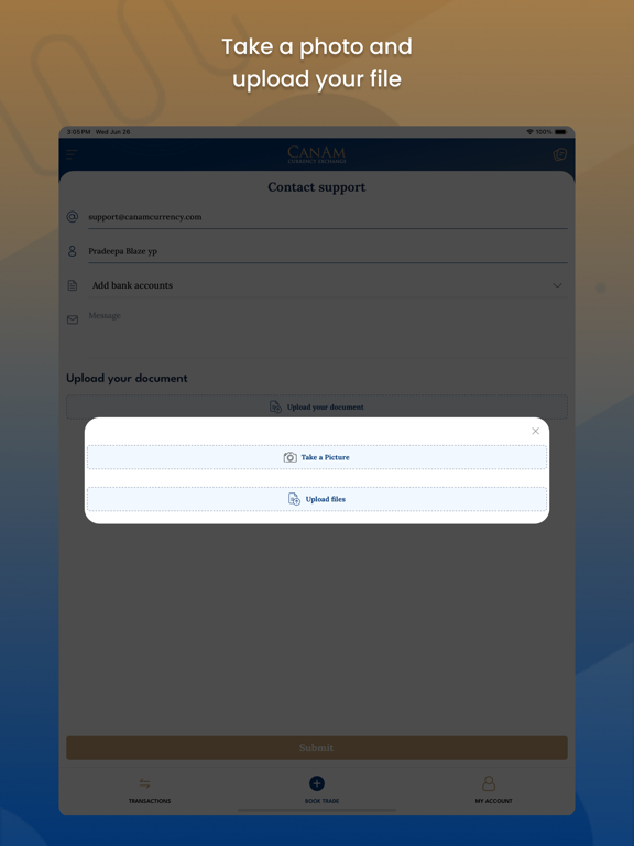 CanAm Currency Exchange App iPad screenshot