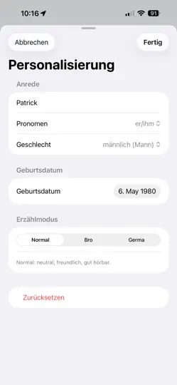 Screenshot von JourneyVerse auf dem iPhone 6