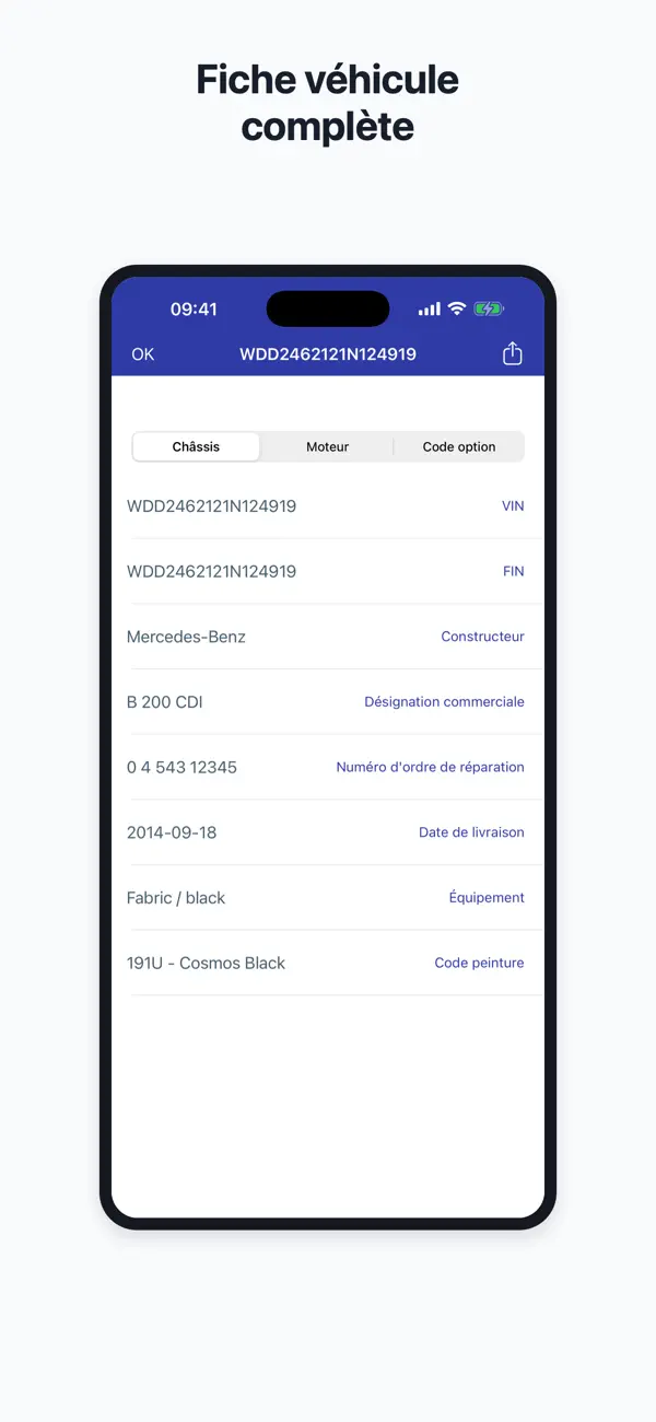 Screenshot #2 pour Décodeur VIN Mercedes Benz