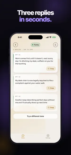 VYBE. - AI Reply Assistant screenshot 3