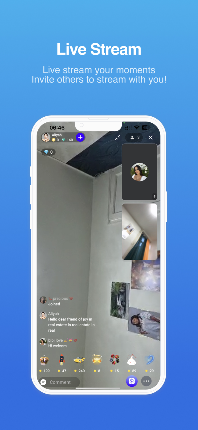 Boom Live PK, Rooms  Moments