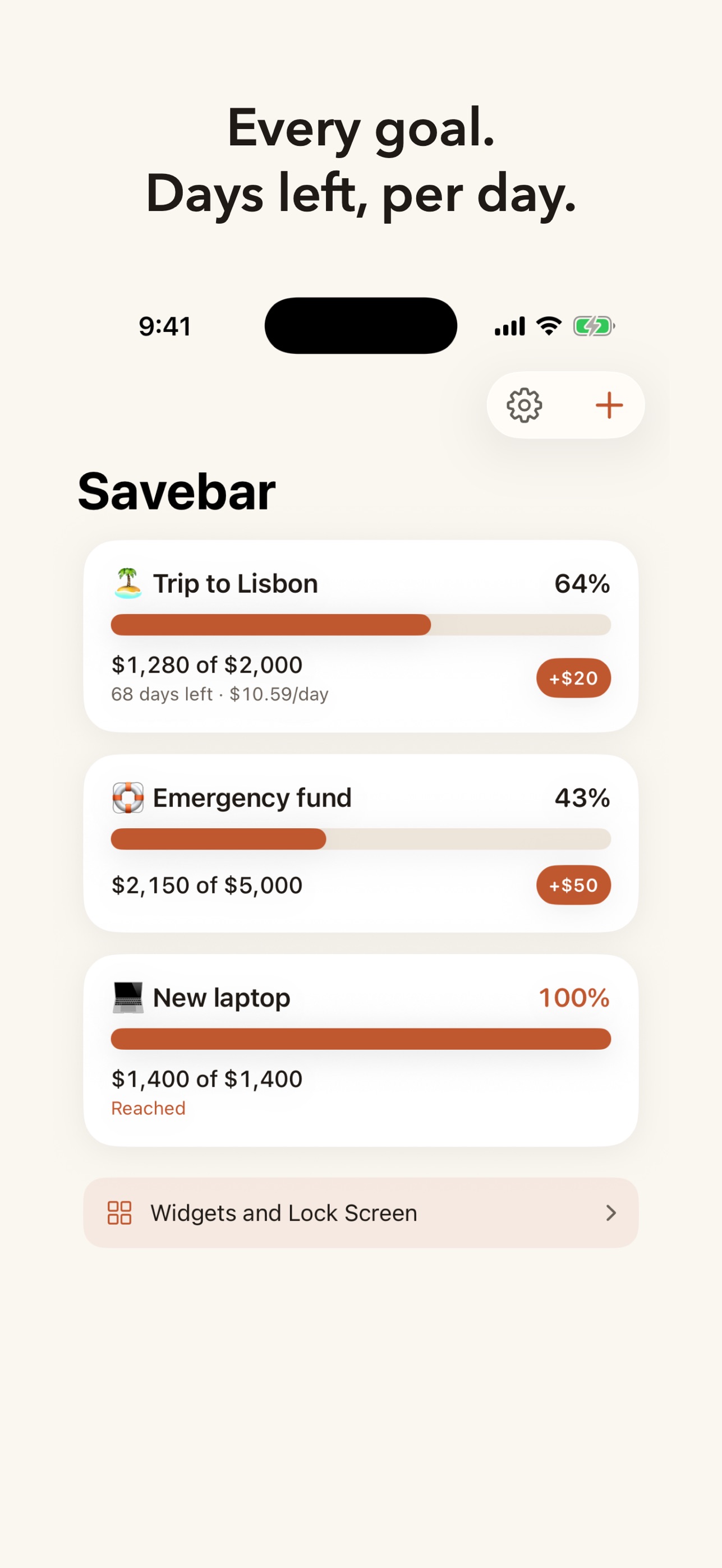 Screenshot 3 of Savebar – Savings Tracker