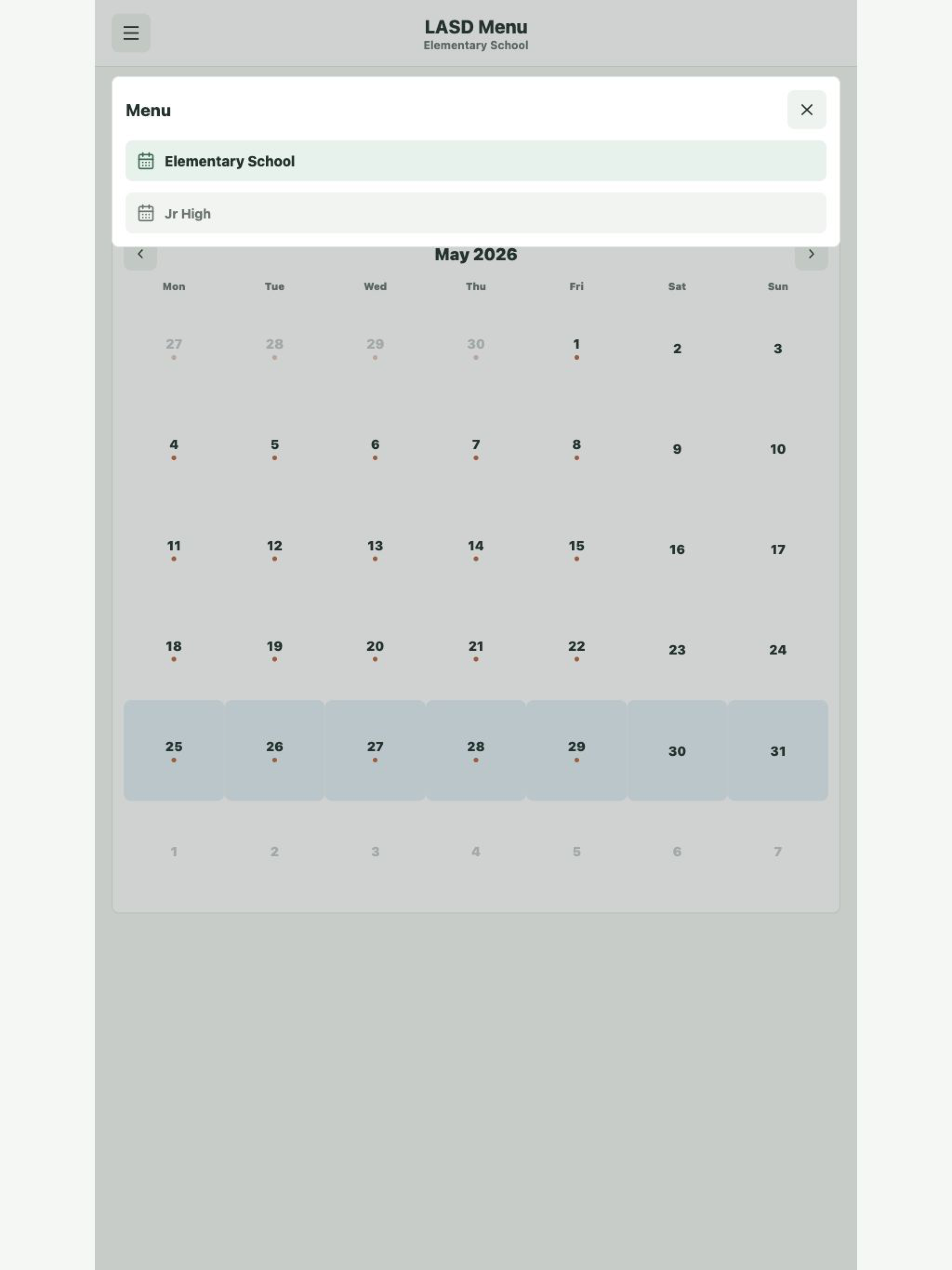 LASD Menu screenshot 5