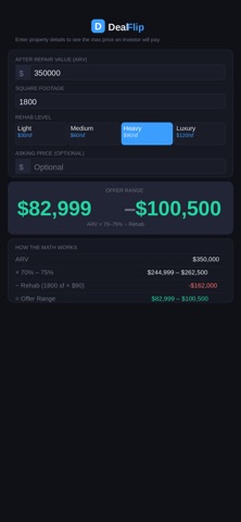 DealFlip screenshot